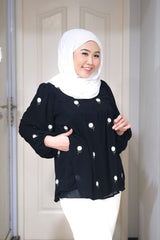 Erna puff balloon sleeve top Black