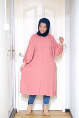 Amyra balloon sleeve oversized long tunic