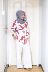 Naomi printed tiered top Whitered