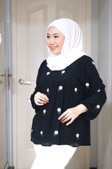 Erna puff balloon sleeve top Black