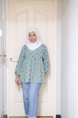 Nura puff balloon sleeve top