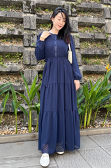 Arianna tiered dress Navy