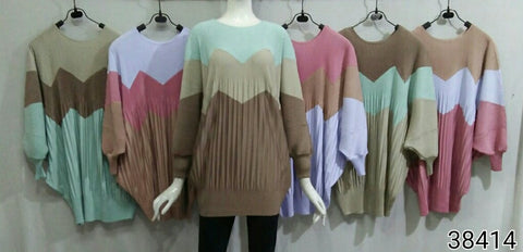 3-colour pleated batwing top #2