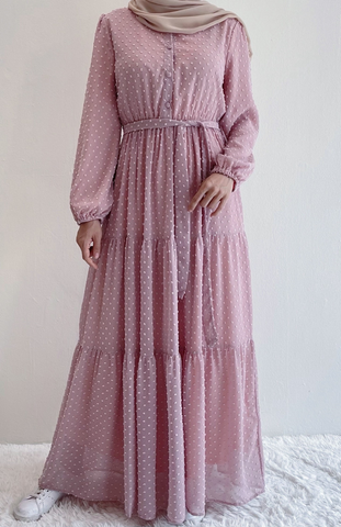 Arianna tiered dress Dustypink