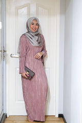 Layla pleated dress Rosegold