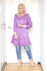 Puff pleated long tunic with cuff sleeve end #2