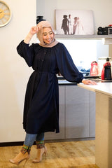 Amyra balloon sleeve oversized long tunic #2