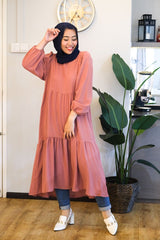 Leena tiered puff midi tunic/dress