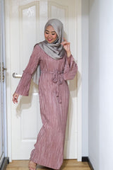 Layla pleated dress Rosegold