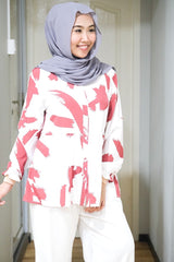 Naomi printed tiered top Whitered