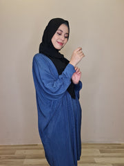 Pleated batwing long tunic