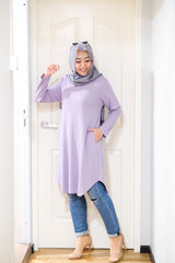 Waffle knit long tunic