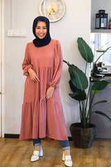 Leena tiered puff midi tunic/dress