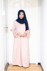 Pleated flair jubah with zip