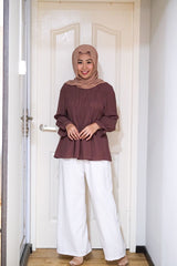 Wendy waffle top Mauve L