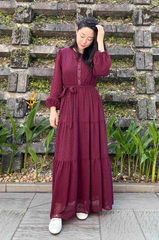 Arianna tiered dress Maroon