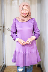 Puff pleated long tunic with cuff sleeve end #2