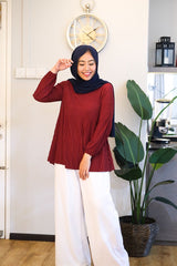 Pleated high neck top