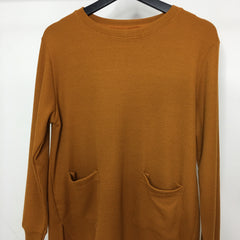 Waffle knit pocket top