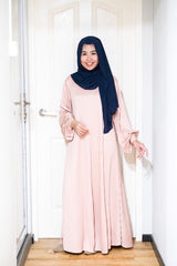 Pleated flair jubah with zip