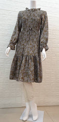 Paisley pleated ruffle tunic