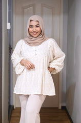 Lila eyelet puff balloon sleeve top #6