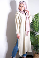 Amyra long collared button split tunic