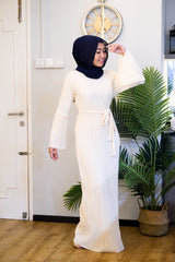 Layla pleated dress Ivory