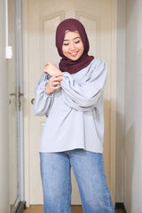 Rayla balloon sleeve button top