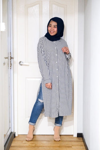 Sasha Stripes oversized long tunic