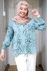 Jasmine printed pleated top