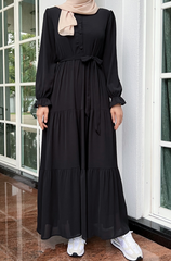 Cassie tiered dress Black