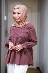 Wendy waffle top Mauve L