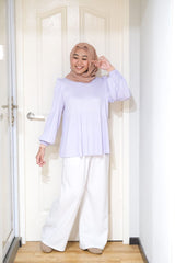 Puff sleeve babydoll pleated top #2