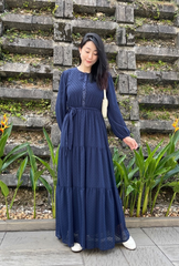 Arianna tiered dress Navy