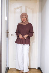 Wendy waffle top Mauve L