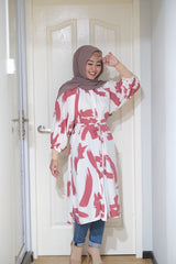 Amyra printed balloon sleeve oversized long tunic #1