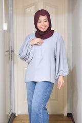 Rayla balloon sleeve button top