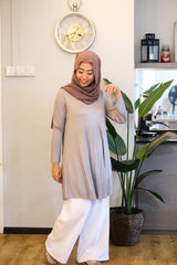 Long pleated babydoll tunic